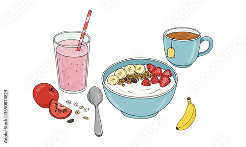 yogurt with strawberry and banana