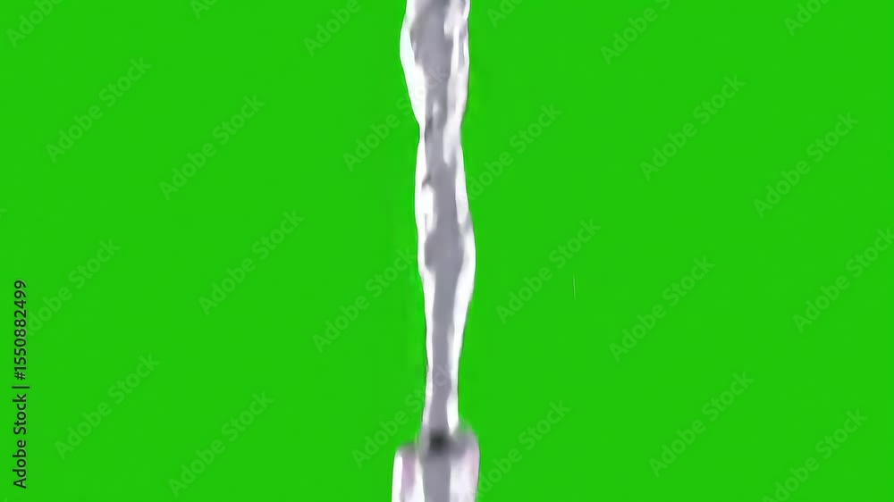 A vertical stream of liquid pours against a bright green backdrop. A vertical stream of liquid pours against a bright green backdrop.