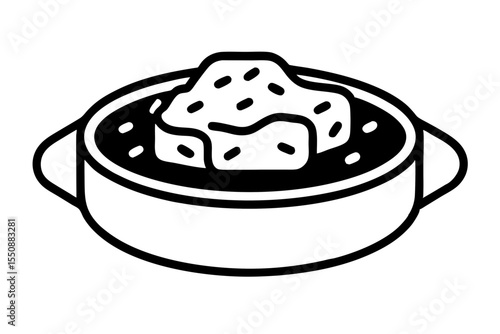 Paneer Butter Masala vector silhouette illustration isolated on white background
