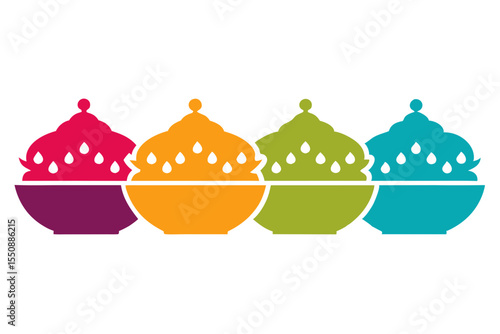 set of Biryani icon vector silhouette illustration isolated on white background