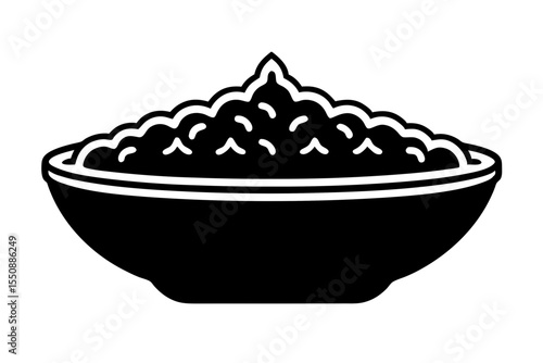 Biryani vector silhouette illustration isolated on white background