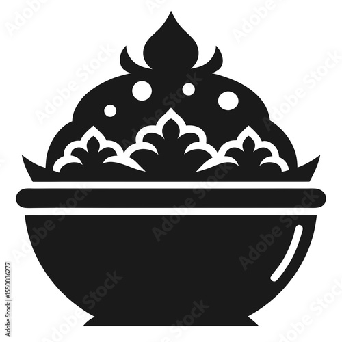 Biryani vector silhouette illustration isolated on white background