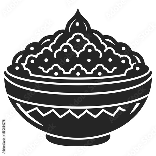 Biryani vector silhouette illustration isolated on white background