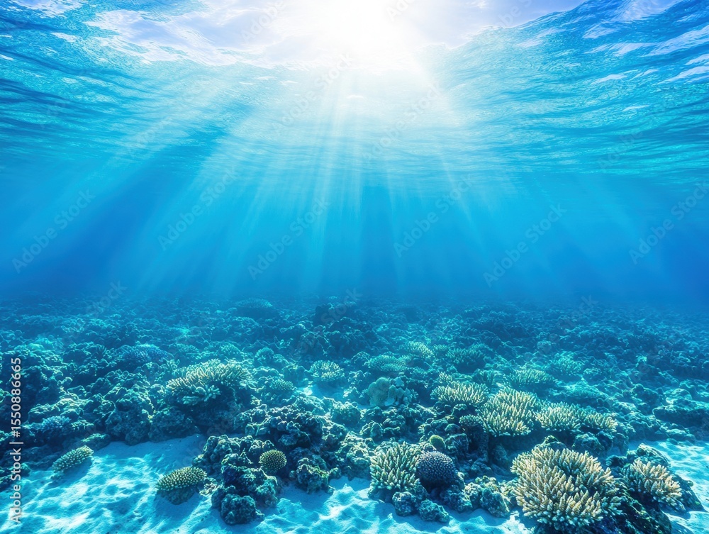Fototapeta premium Underwater Coral Reef Sunlight (1)