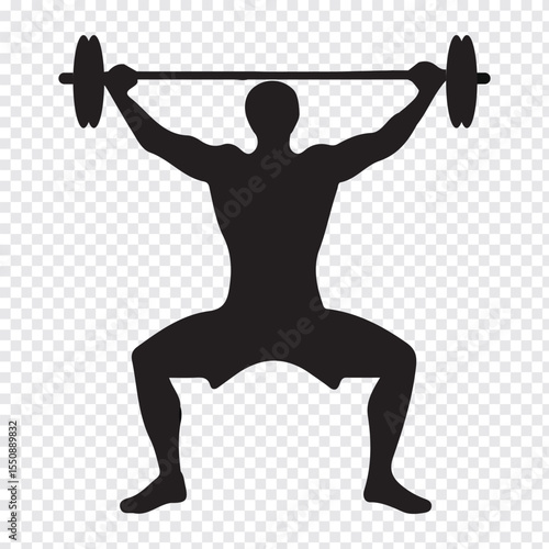 Weightlifting silhouette icon set. Male and female athlete. Gym Silhouette Vector Art Icons. Eps 10.