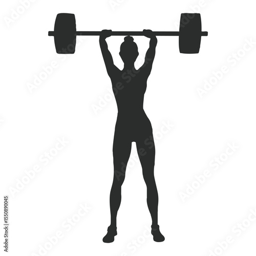 Man and Women weightlifting silhouette icon set. Variety weightlifting Icon design. Human athlete, weightlifter and sport. isolated on white background. Vector illustration. EPS 10.