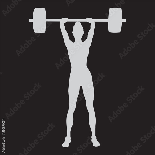 Man and Women weightlifting silhouette icon set. Variety weightlifting Icon design. Human athlete, weightlifter and sport. isolated on white background. Vector illustration. EPS 10.