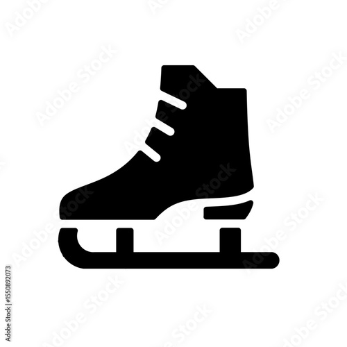 ice skate shoe glyph icon