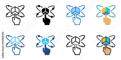 Spatial Computing icon set multiple style collection 
