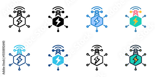 Smart Grids icon set multiple style collection 
