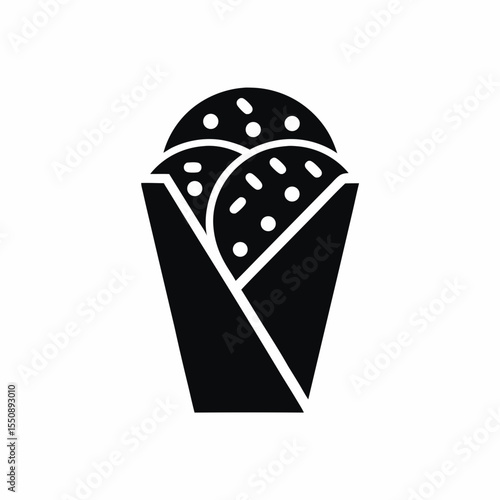 Pakora icon vector silhouette illustration isolated on white background