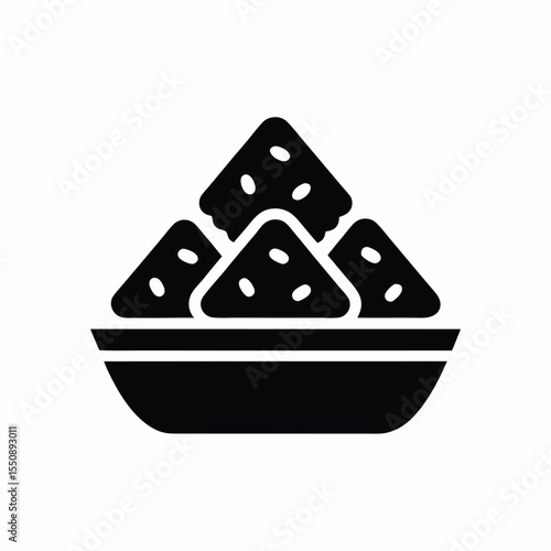 Pakora icon vector silhouette illustration isolated on white background