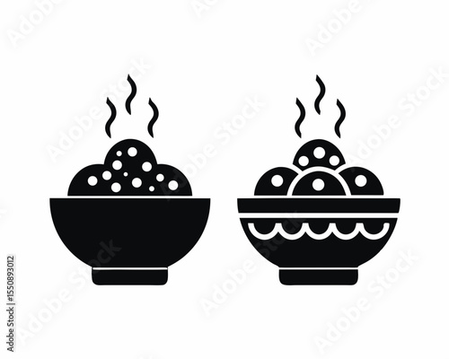 Pakora icon vector silhouette illustration isolated on white background