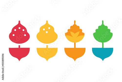 set of Pakora vector silhouette illustration isolated on white background