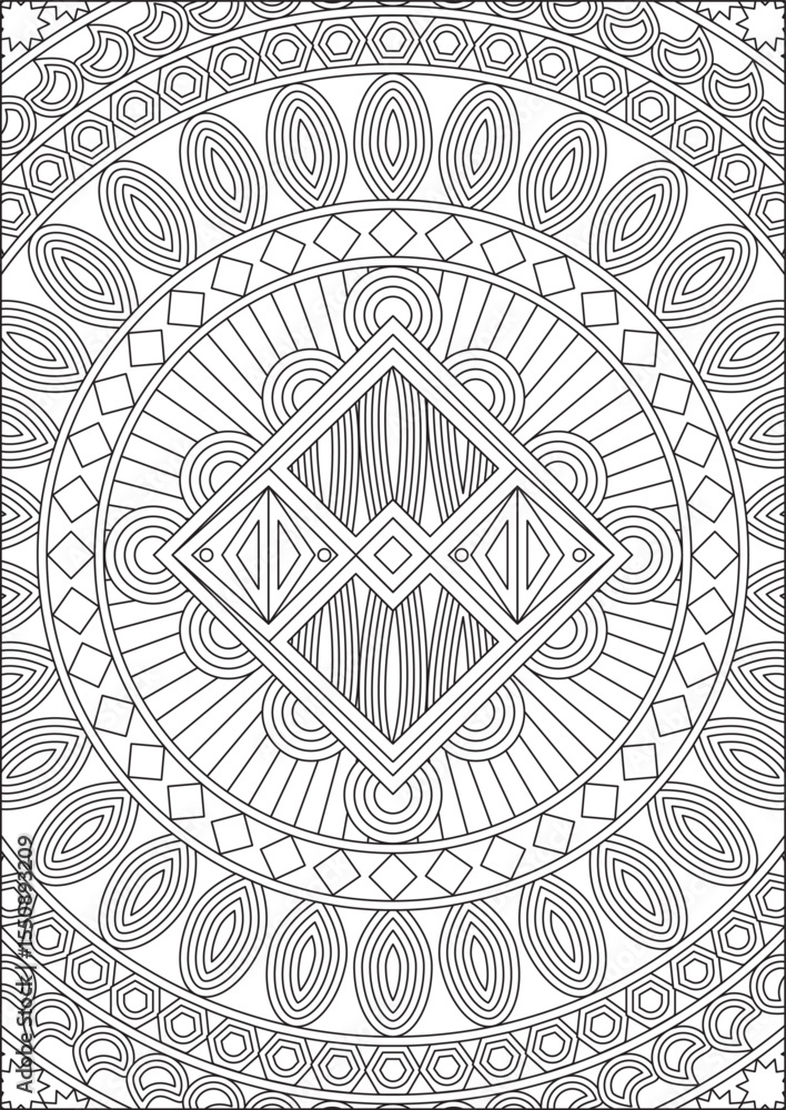 Line Art Zentangle Mandala Adult Coloring Page Line Art Zentangle Mandala Adult Coloring Page