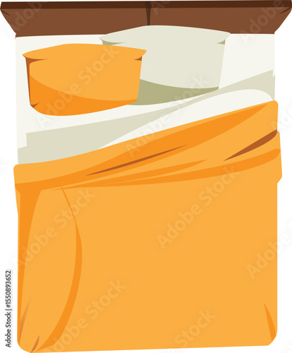 Bed Sheet Pillow Top View Bed Vector