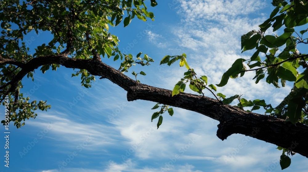 Fototapeta premium Tree branch against blue sky