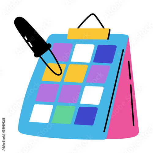 Choose colour with a picker, flat style illustration 
