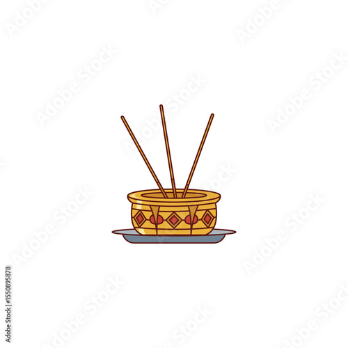 An icon depicting several incense sticks or oud sticks in a holder. This symbolizes the use of aromatic sticks to create a pleasant atmosphere in homes, reflecting Middle Eastern hospitality.