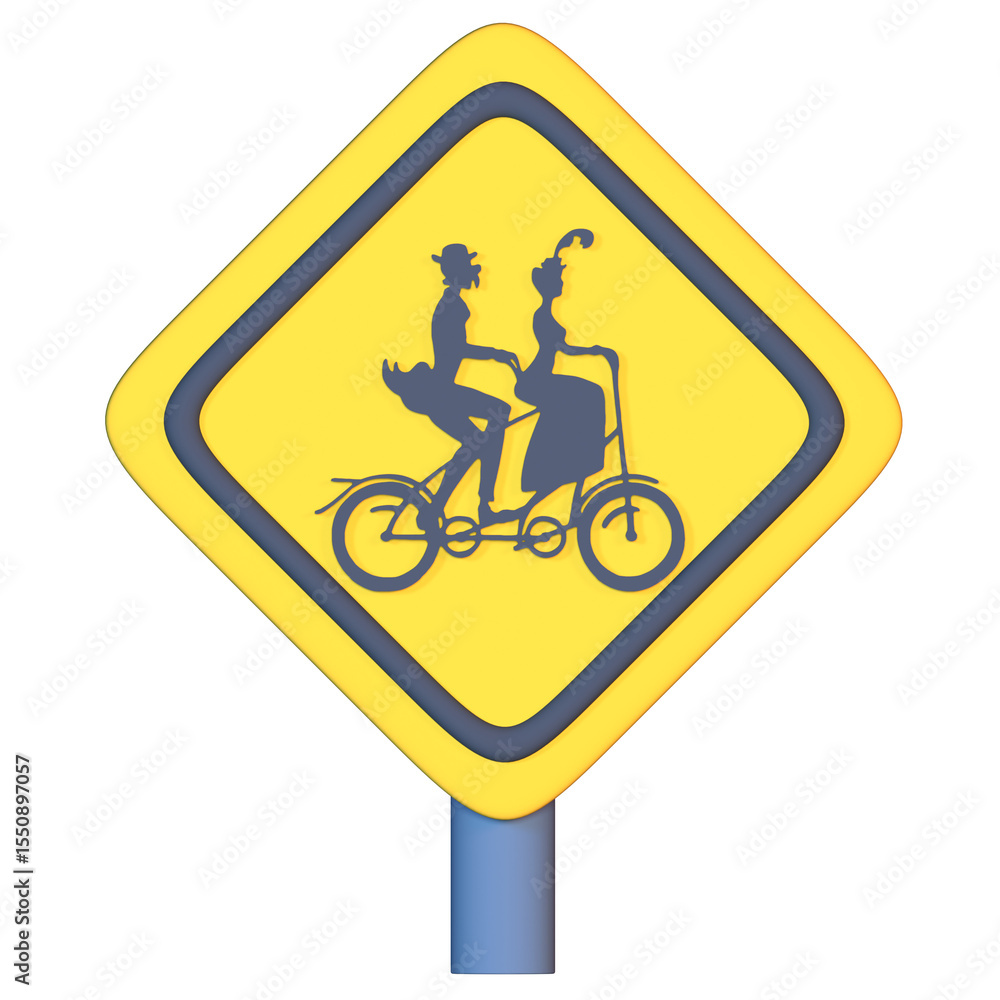 Fototapeta premium bicycle road sign on isolated background