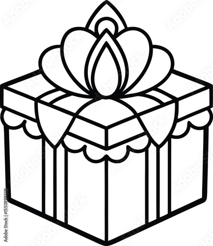 Indian Cultural Gift Box with Simple Line Pattern