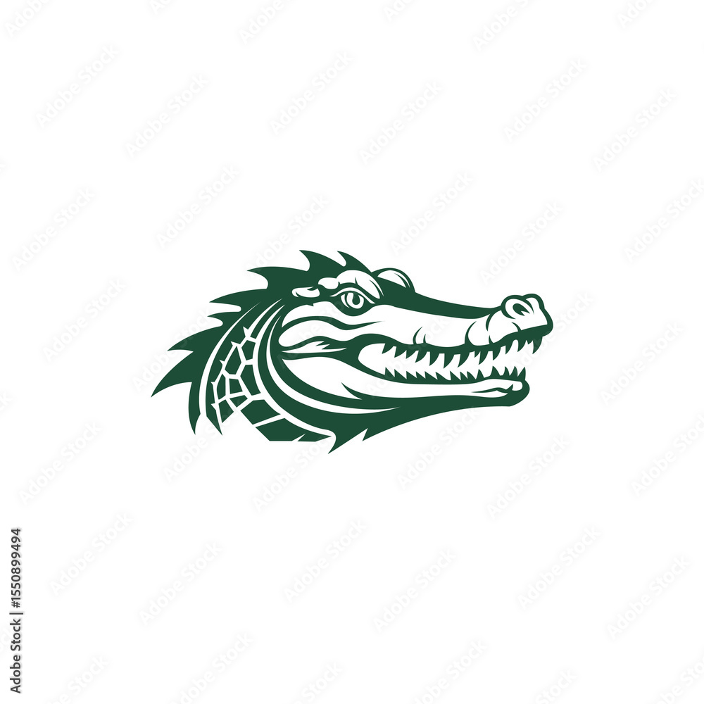 Naklejka premium Fierce Crocodile Head in Vector Style