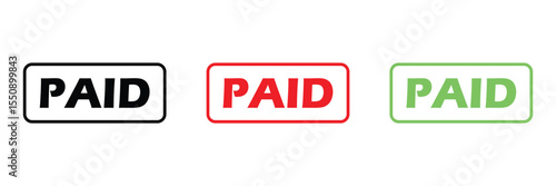 Paid red rubber stamp graphic design vector, stencil business illustration, payment money fee icon, bank invoice office fee . Vector Illustration . EPs 10 . 