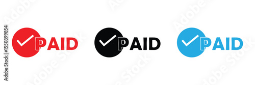 Paid red rubber stamp graphic design vector, stencil business illustration, payment money fee icon, bank invoice office fee . Vector Illustration . EPs 10 . 
