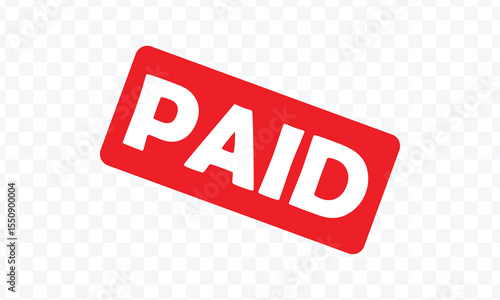 Paid red rubber stamp graphic design vector, stencil business illustration, payment money fee icon, bank invoice office fee . Vector Illustration . EPs 10 . 