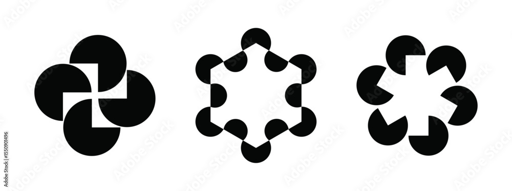 Fototapeta premium Mind and perception: negative space geometry in cognitive visual psychology – vector illustration.