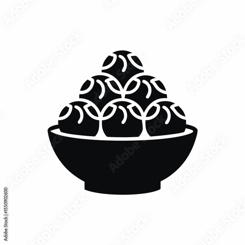 Rasgulla dessert icon  vector silhouette illustration isolated on white background