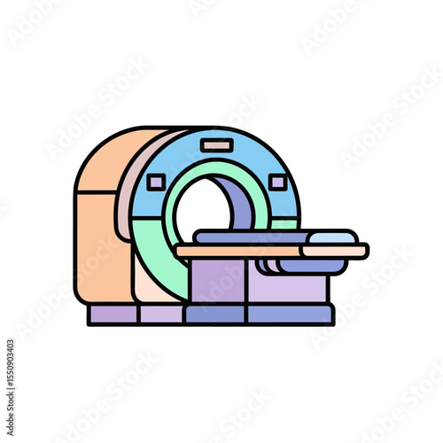 Medical CT Scanner Icon A Detailed Illustration of Computed Tomography Technology for Healthcare and Diagnostics.