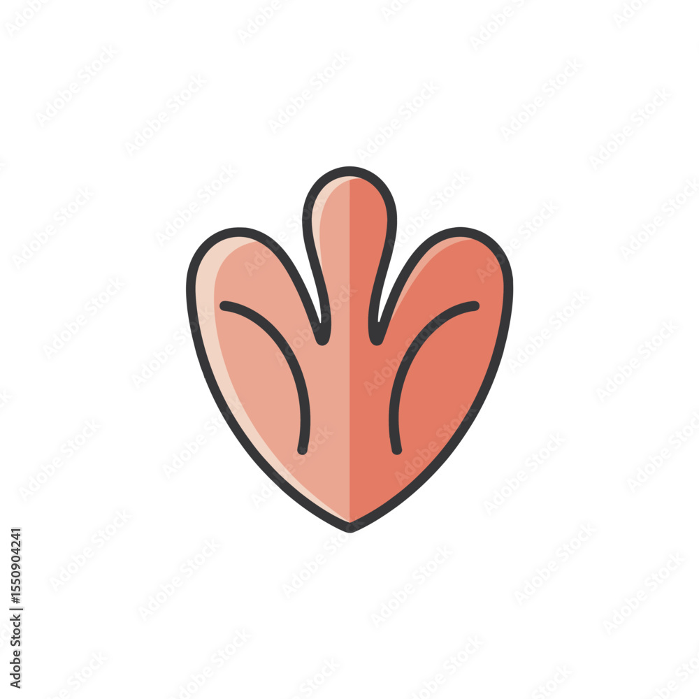 Obraz premium Clean Minimalist Vector Floral Design Element Coral Pink Flower Petal Icon