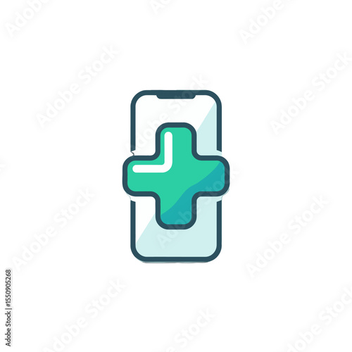 Sleek Mobile Health App Icon Modern Medical Smartphone Application Design