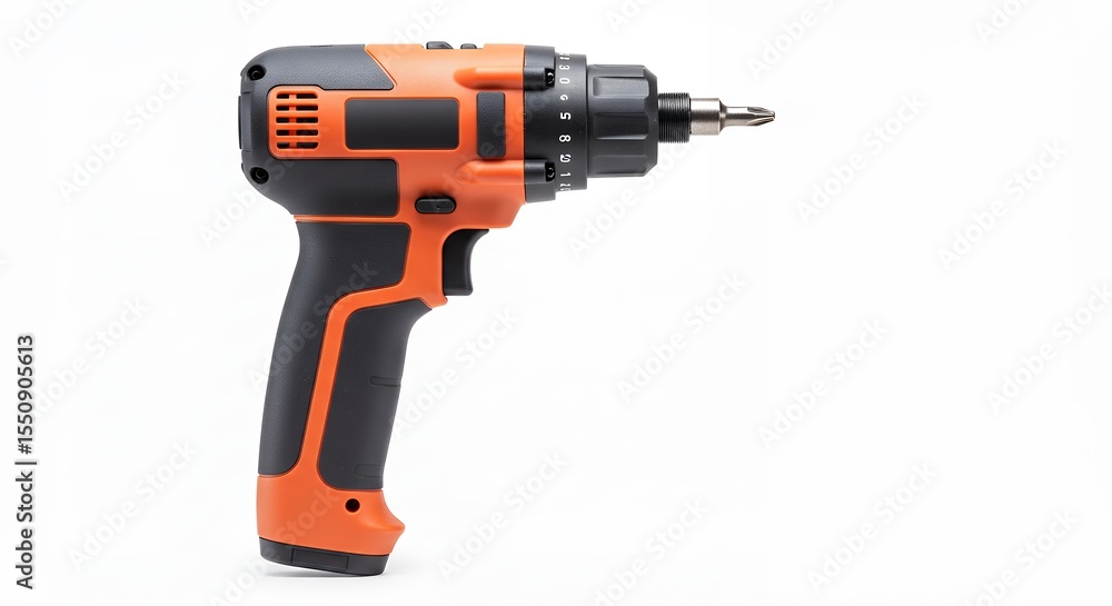 Orange and black cordless power drill Orange and black cordless power drill