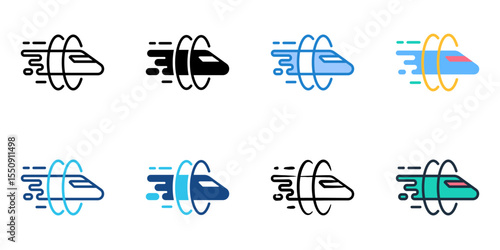 Hyperloop Technology icon set multiple style collection 
