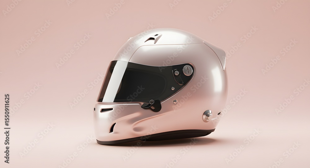 Fototapeta premium Professional Racing Helmet on Pink Background