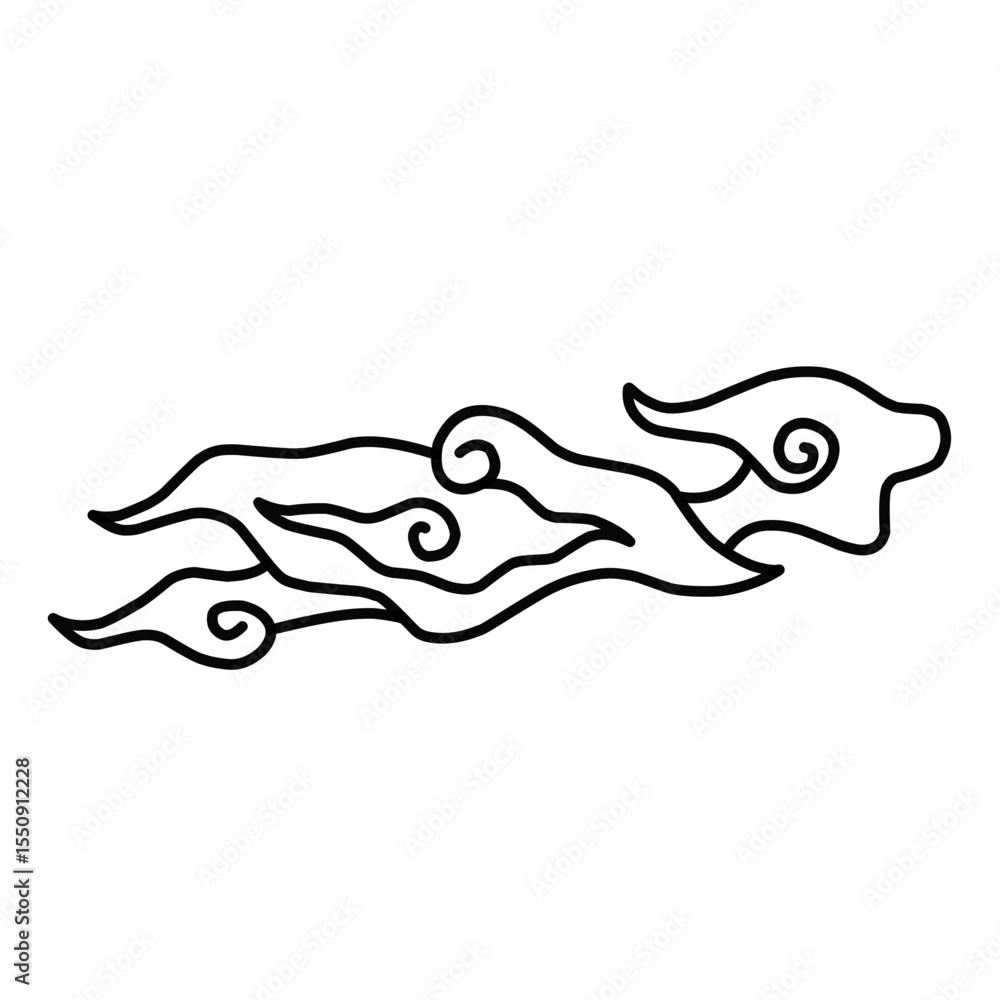 Obraz premium Chinese cloud line vector