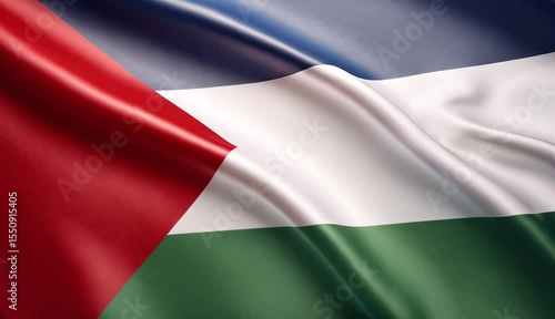 Waving Palestine Flag in Loop Motion . National Background Animation