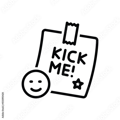 Black line icon for kick me