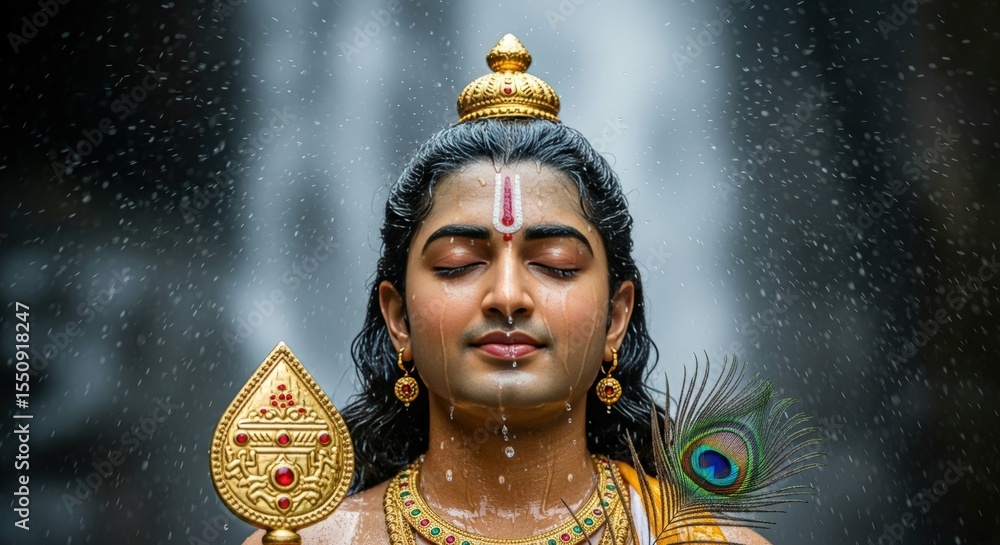 Obraz premium Krishna hinduism god deity indian culture mythology spiritual divine worship