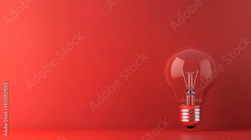 Red background with lightbulb