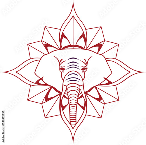Elephant mandala design vector. Editable