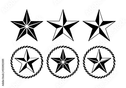 Download star vector shapes: nautical star, lone star, sheriff star, star outline design elements vector silhouette