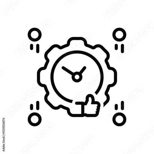 Black line icon for reliable practices