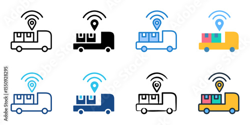 Automated Guided Vehicles icon set multiple style collection 
