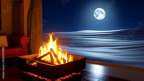Cozy Night by the Fire