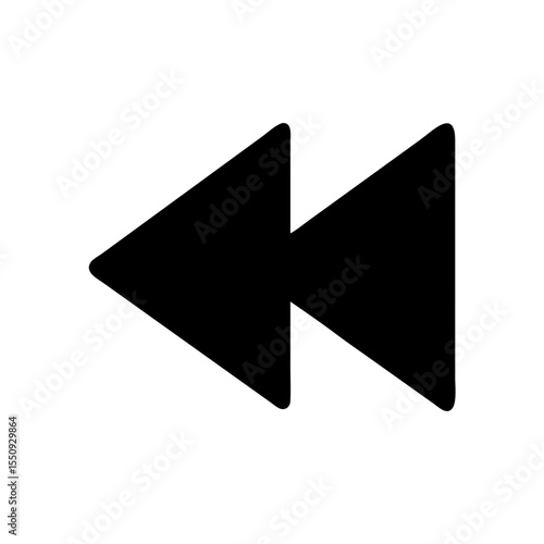 Filled rewind button symbol for media
