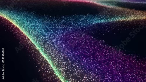 Abstract rainbow particle field