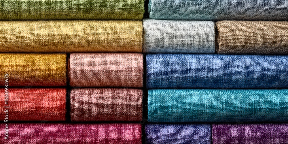 Rolled fabric swatches in various colors (1) Rolled fabric swatches in various colors (1)